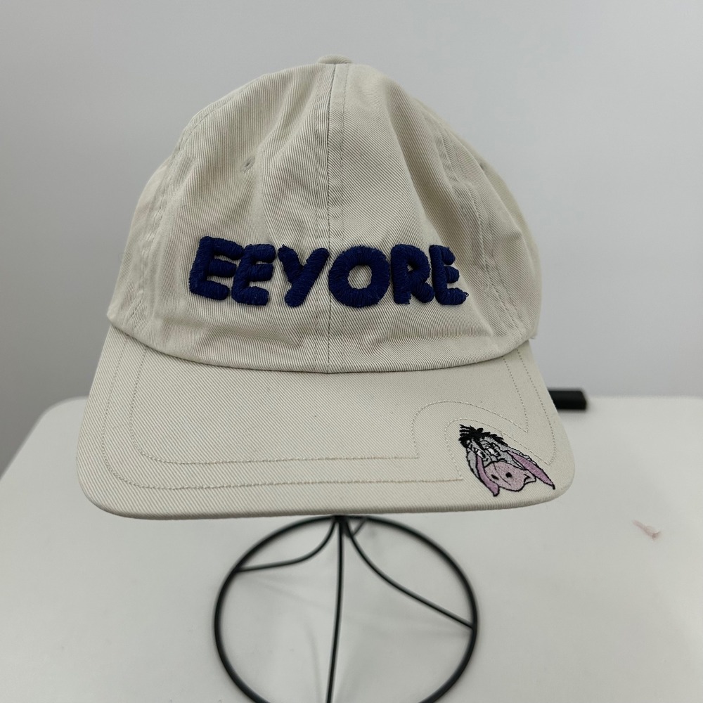 Vintage Walt Disney World Eeyore Baseball Hat Khaki Beige Cotton‎ Adjustable Cap